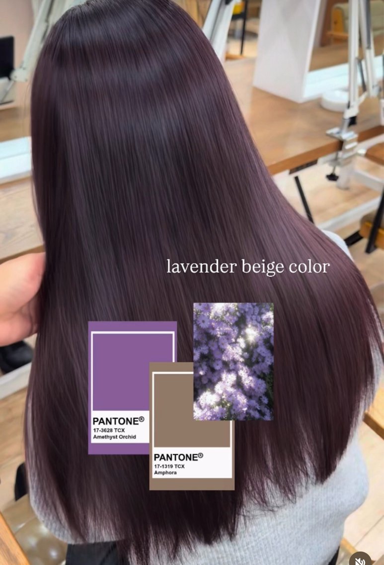 ロング カラー ベージュカラー ブリーチ ダブルカラー ラベンダーカラー ラベンダーベージュ ヘアカラー ♡韓国ヘア♡遠藤 美夢のヘアスタイル