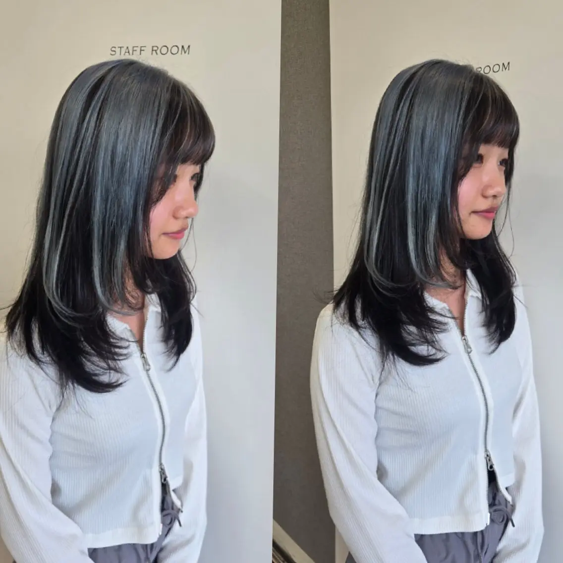 カラー ロング ブルーカラー カット ヘアカラー トリートメント 🌟Cube 東山 侑以🎮𓈒⋆͛のヘアスタイル