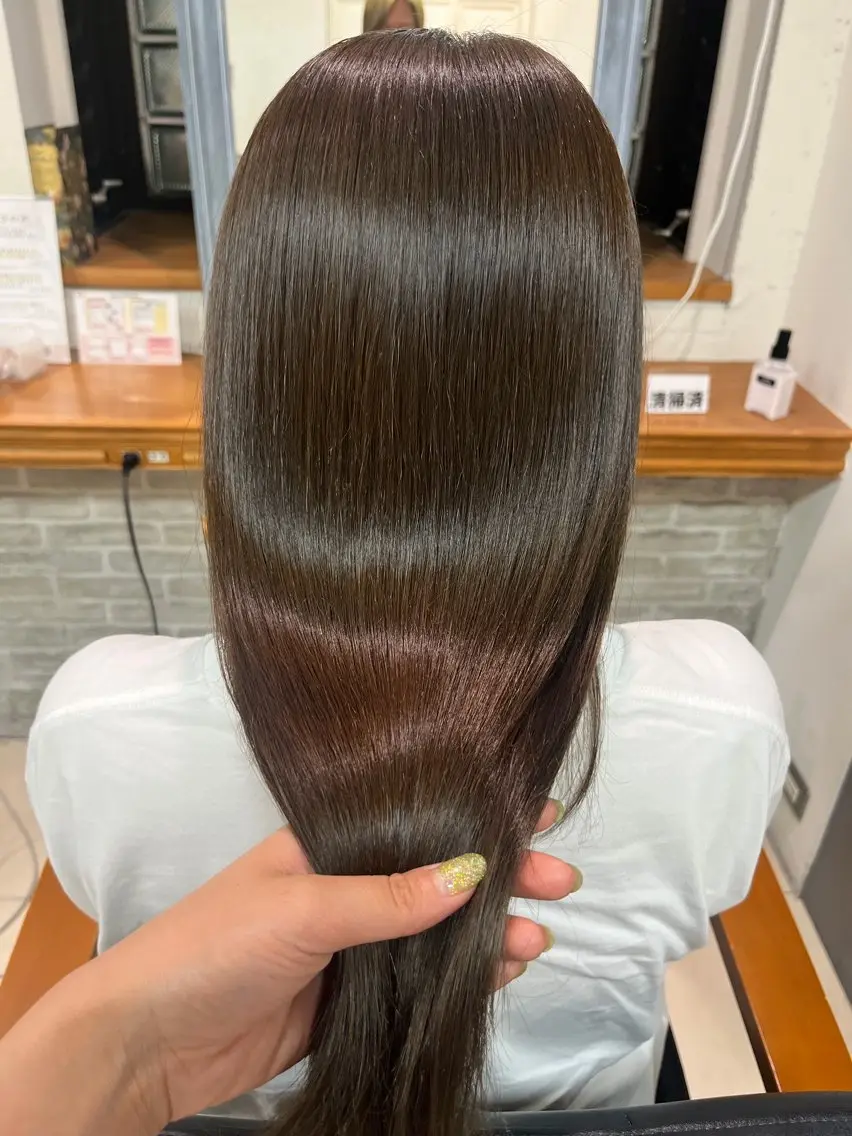 カラー ブラウンカラー 透明感カラー ヘーゼル ヘアカラー トリートメント ホナミ🤎艶カラー/ アレンジ/縮毛矯正のヘアスタイル