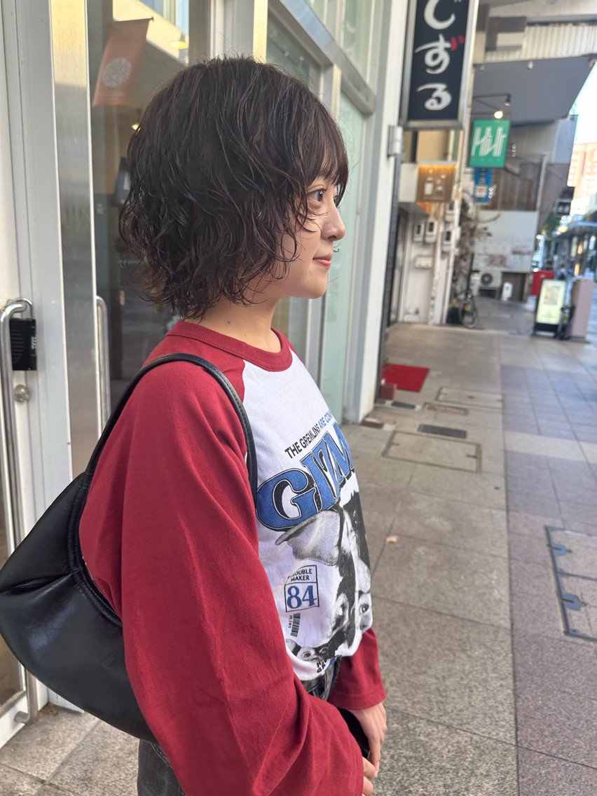 ショート パーマ カット パーマ トリートメント 横地 凌のヘアスタイル