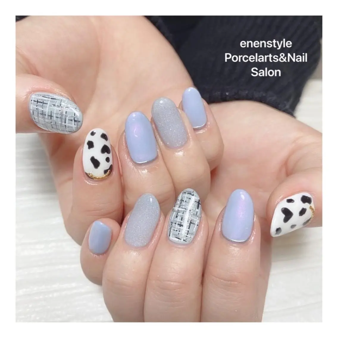 ミディアム ネイル ハンドネイル 🐾enen style 🐾のネイルデザイン