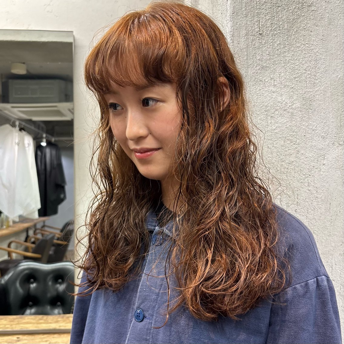 ロング カラー パーマ 脩 子のヘアスタイル