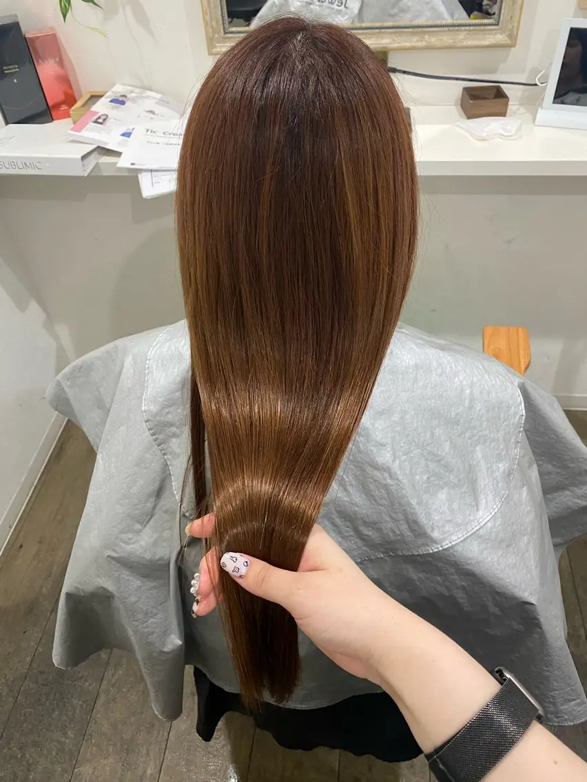 ロング カット 縮毛矯正 髪質改善サロン 梅田/ヨナミネのヘアスタイル