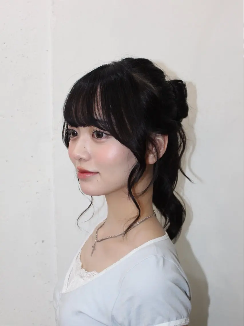 セミロング ヘアアレンジ 浴衣 ヘアセット kaze代官山 🪽kanameのヘアスタイル