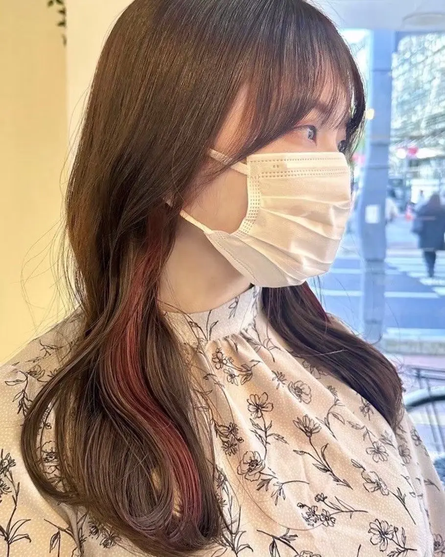 ロング カラー ヘアカラー 🎀ブリーチなしカラ ー🎀韓国ヘアのヘアスタイル