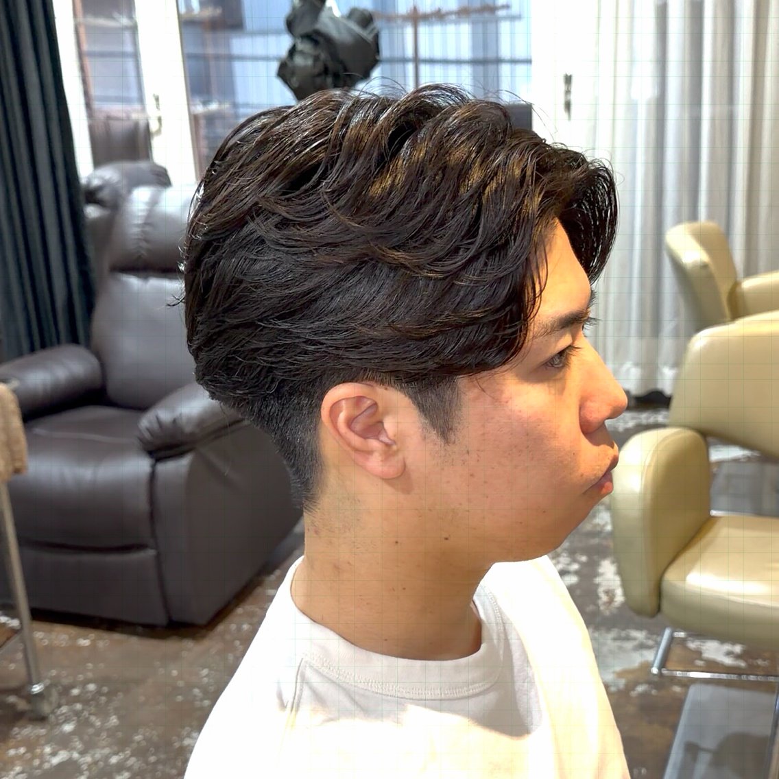 メンズ カット パーマ 原田 黎也のヘアスタイル