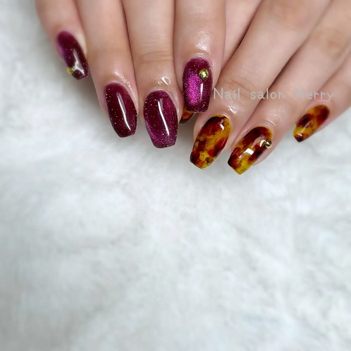 ネイル べっ甲ネイル ハンドネイル Nail salon Merryのネイルデザイン