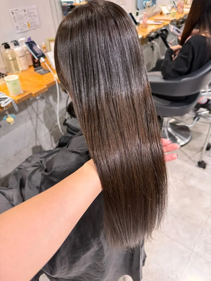 ロング カラー トリートメント NANAMI🩵 大人可愛い韓国ヘアのヘアスタイル