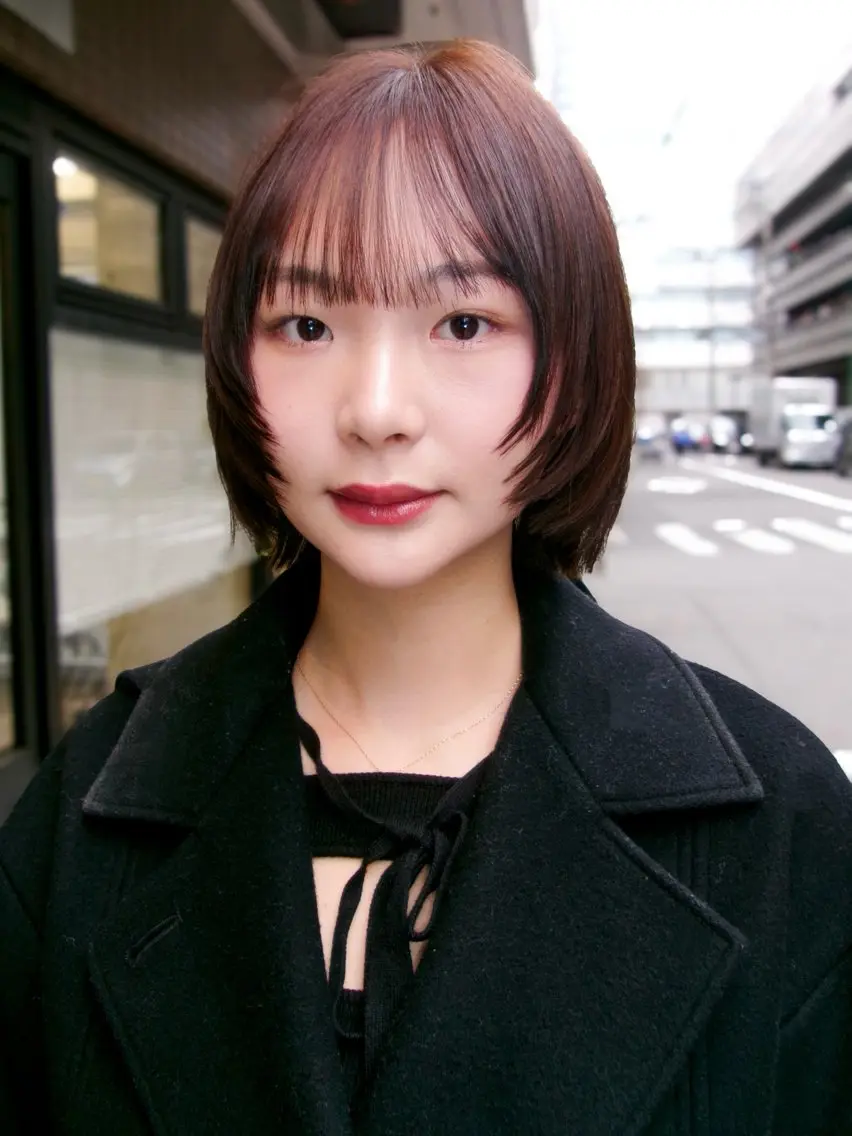ショート カラー ボブレイヤー ボブ レイヤーカット カット ヘアカラー トリートメント おしゃれなボブ/ パーマ推し/難波のヘアスタイル