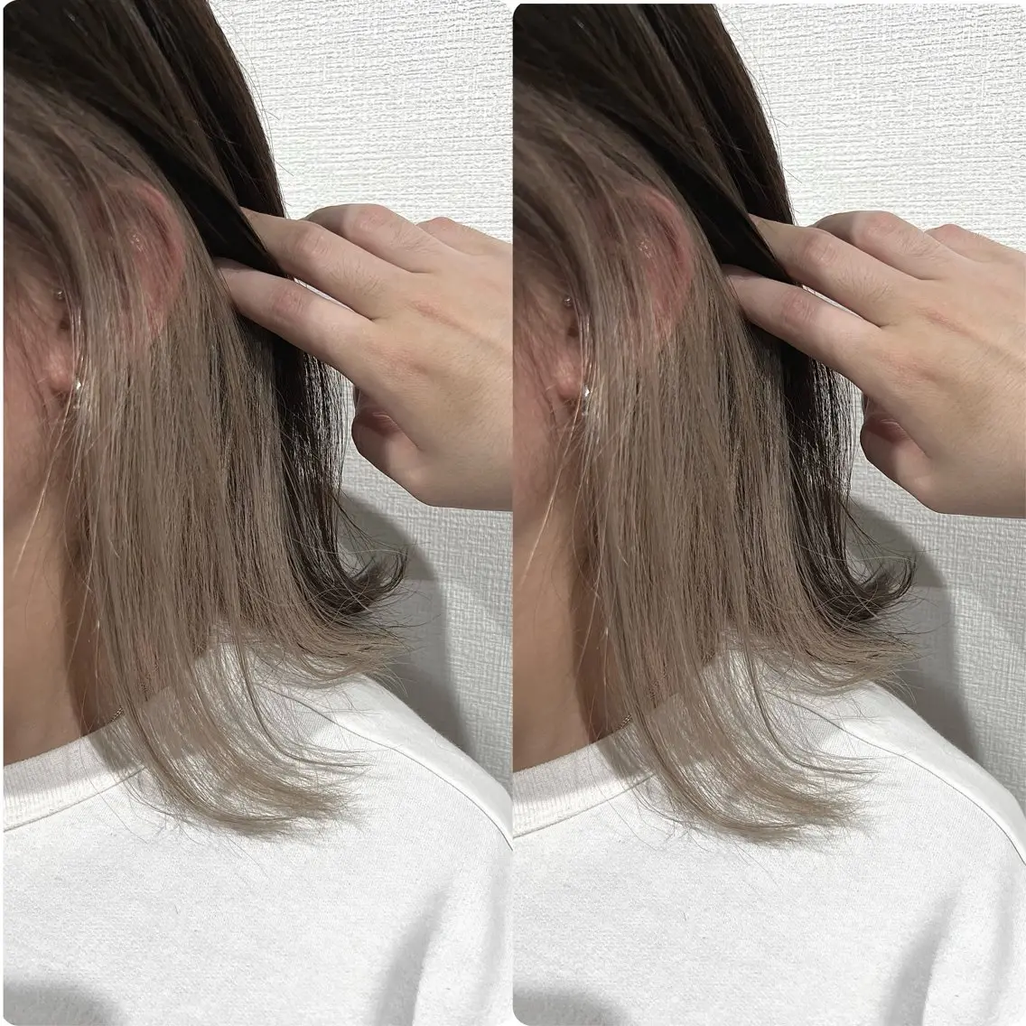 ミディアム カラー 切っぱなし💇‍♀️ イヤリング🎨龍之介のヘアスタイル