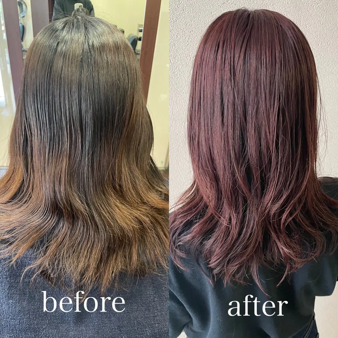 セミロング カラー ブリーチ ダブルカラー ハイトーンカラー ブリーチなしカラー オレンジ ヘアカラー 沢田 瞳のヘアスタイル