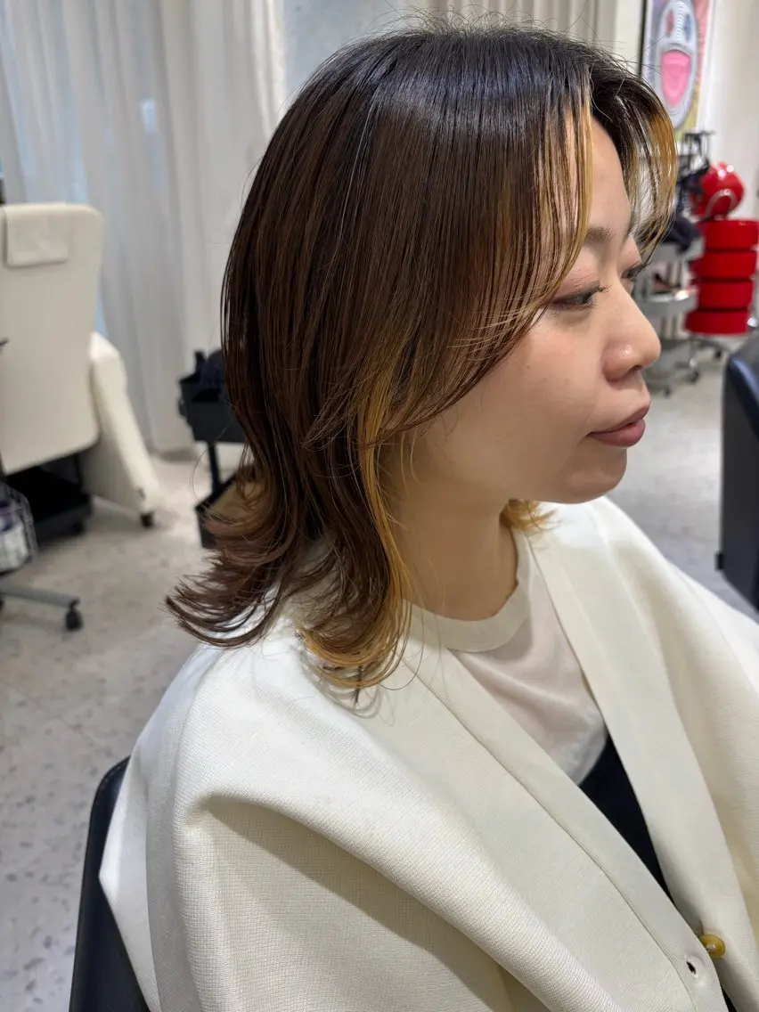 ミディアム 韓国風ヘア レイヤーカット 山田 ひかりのヘアスタイル