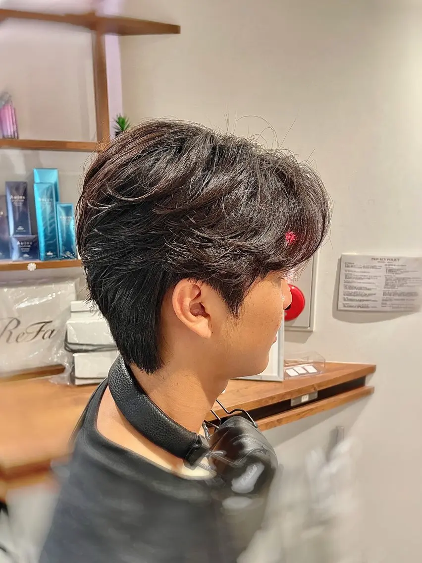 【前髪立ち上げたい方にオススメ!】メンズカット+ポイントパーマの写真