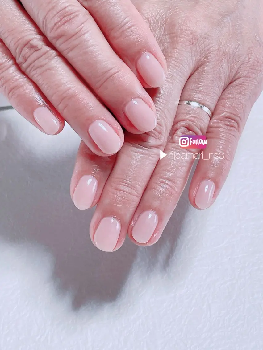 ネイル ピンク ピンクベージュ ハンドネイル NailSalon ひだまりのネイルデザイン