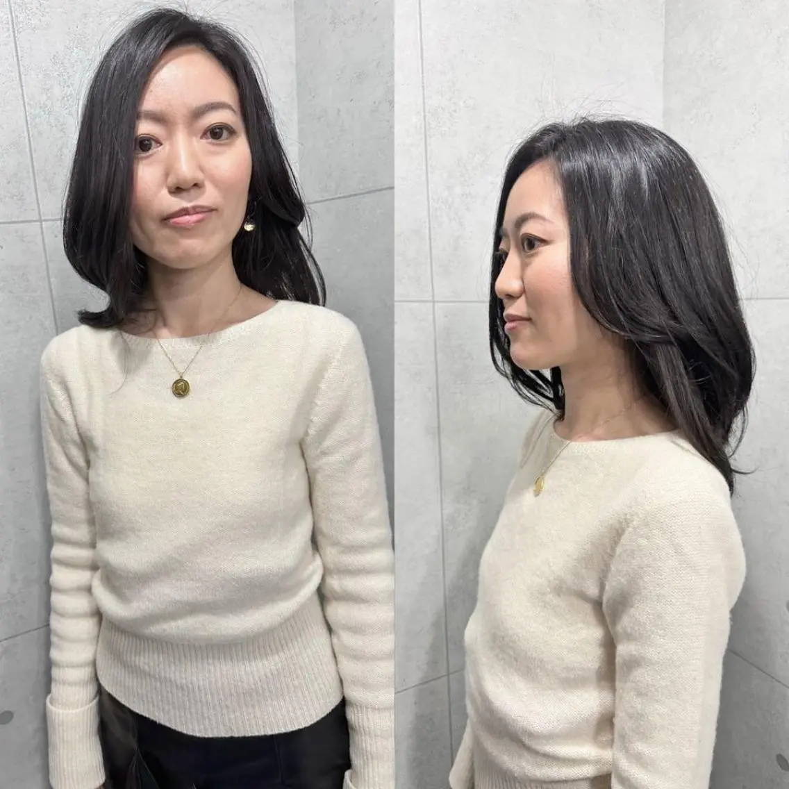 ミディアム カラー パーマ ブラウンカラー 透明感カラー ダークブラウン レイヤーカット 小顔カット カット ヘアカラー ❇️安達 優心❇️ レイヤー/艶髪特化のヘアスタイル