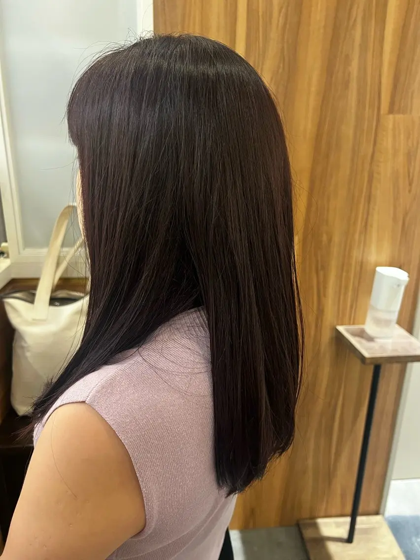 セミロング カラー 透明感カラー コバヤシ ユメのヘアスタイル