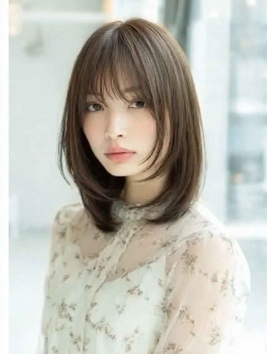 ロング 縮毛矯正 絶対綺麗な暖色カラー 🎯あります✨増渕✨のヘアスタイル