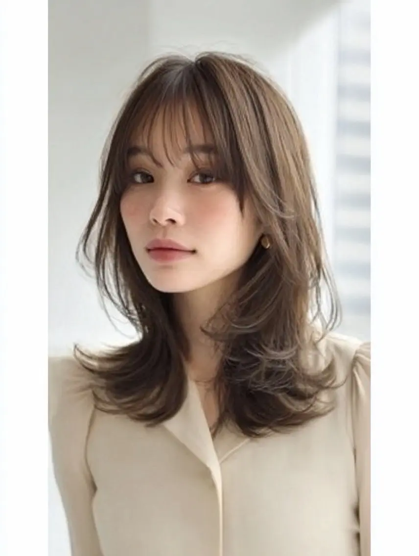 セミロング 縮毛矯正 絶対綺麗な暖色カラー 🎯あります✨増渕✨のヘアスタイル