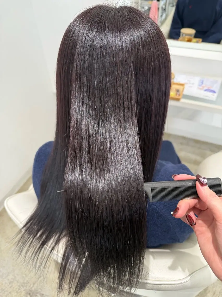 ロング パープルカラー トリートメント Lien カレンのヘアスタイル