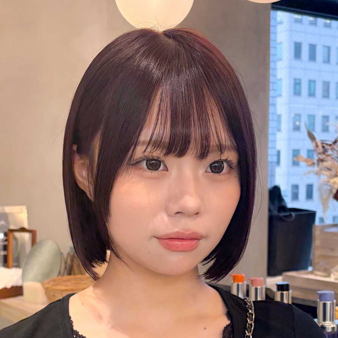 ミディアム カラー ブラウンカラー ラベンダーカラー ラベンダーブラウン カット ヘアカラー トリートメント ♥️ボブ髪質改善/暖 色/minami♥️のヘアスタイル