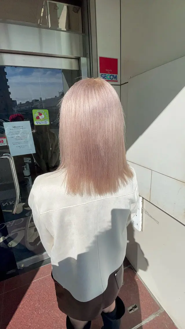 ミディアム カラー ベージュカラー ホワイトベージュ ヘアカラー トリートメント ヘアセット PSY【サイ】 /池袋/RYUSEIのヘアスタイル