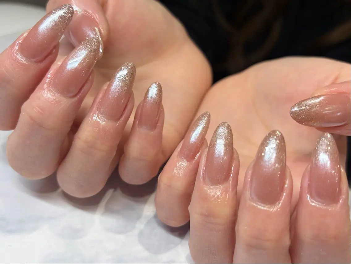 春先取り！！オーロラネイル💅オフ込み！つやつやオーロラパウダー🍈🍓🍇🥝🍋6色からお選びいただけます❤️‍🔥の写真