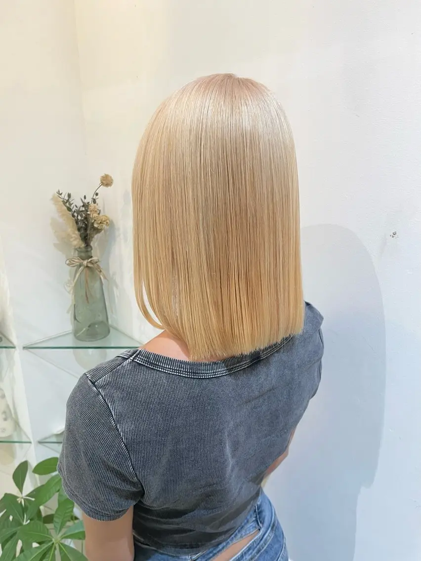 ブリーチ込み✨ダブルカラー＋Aujua1stepケアトリートメント✨リタッチ、全頭など❗️ケアブリーチ変更可能🪄の写真