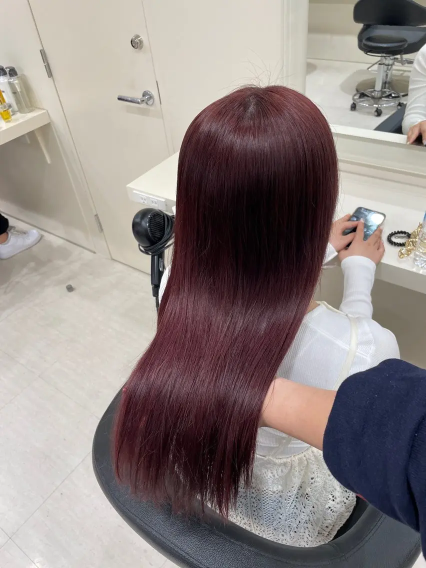 ロング ロング ヘアカラー トリートメント ヘアセット 💗暖色カラー💗 ツヤ髪💗Mayaのヘアスタイル