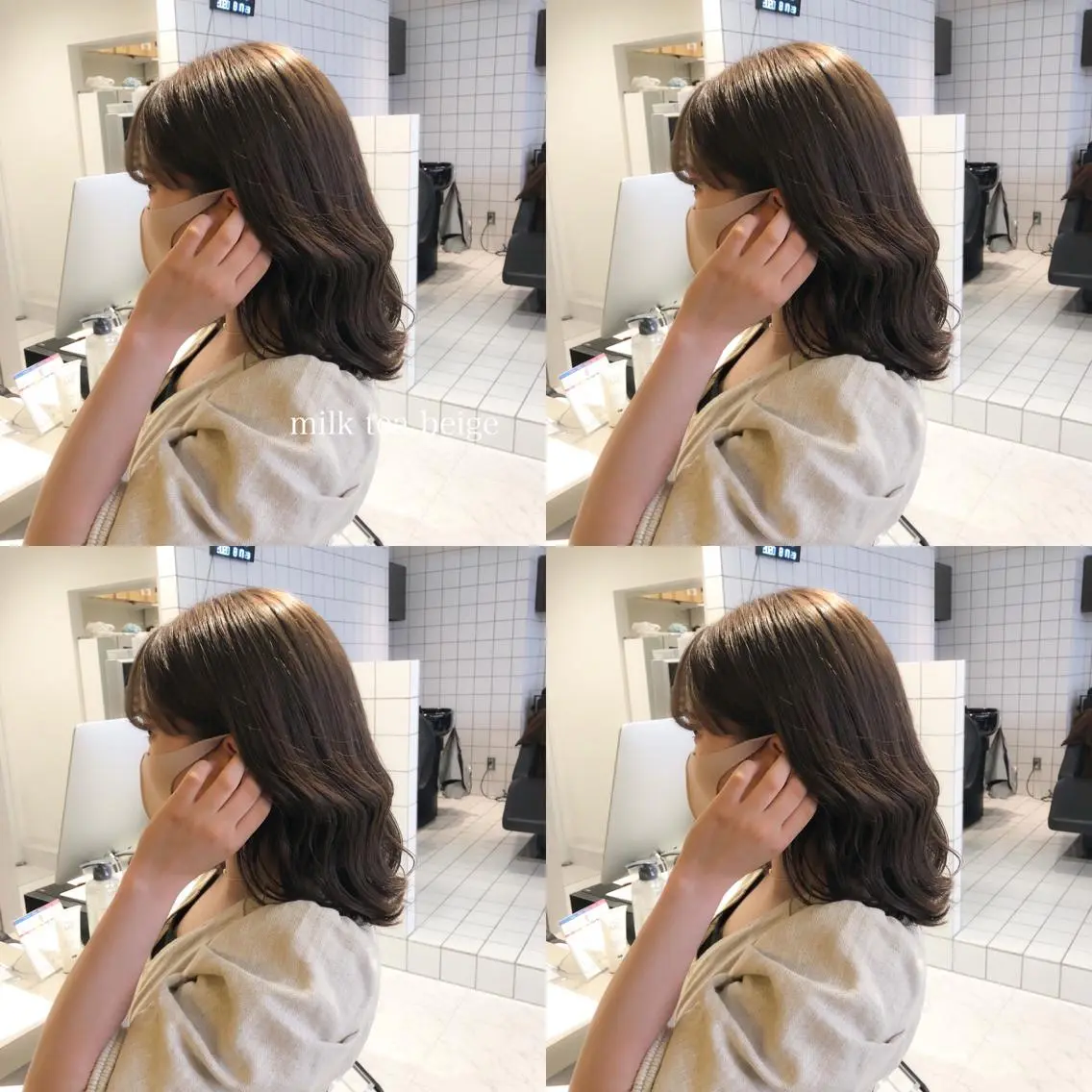 セミロング カラー カット ヘアカラー ハイトーン×レイヤー カットTAKUMIのヘアスタイル