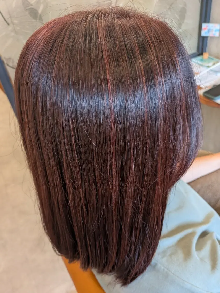セミロング カラー ハイライトカラー ピンクカラー ハイライト hair＆make Lokahi リホのヘアスタイル