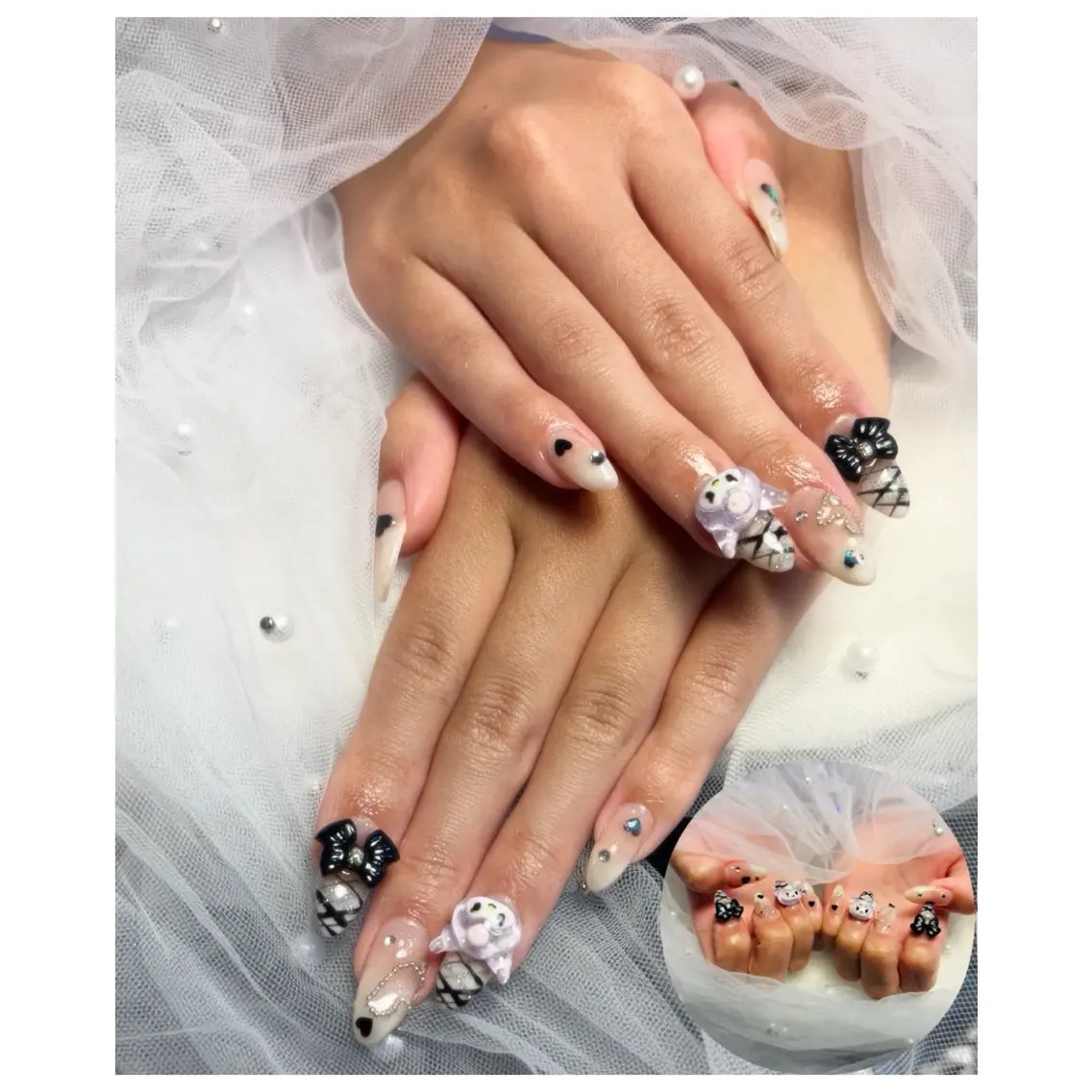 ネイル フラッシュネイル フットネイル フレンチネイル ジェルネイル ガラスフレンチ Nail salon Natulalのネイルデザイン