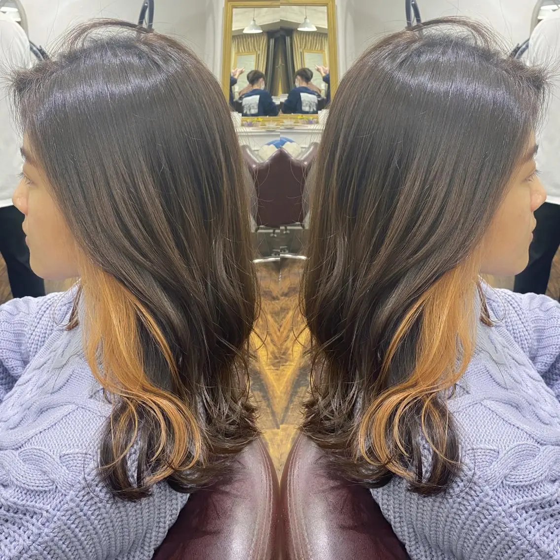 ミディアム 前地 麻衣のヘアスタイル