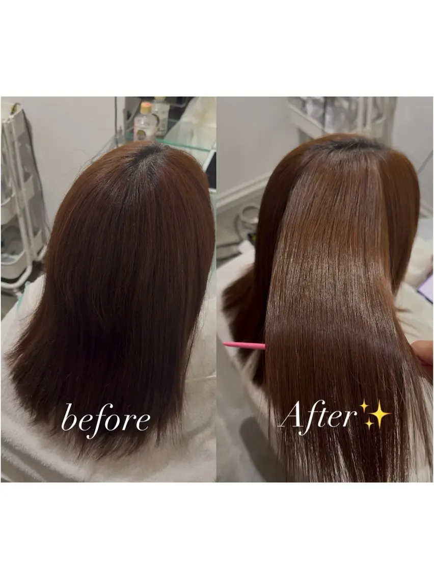 ロング 髪質改善 縮毛矯正 縮毛矯正 原宿♡縮毛矯正♡透明 感カラー【MAYU】のヘアスタイル