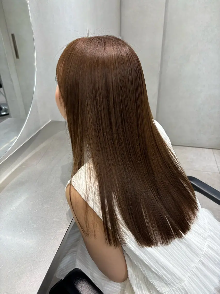 セミロング カラー emi 韓国ワンホンヘアのヘアスタイル
