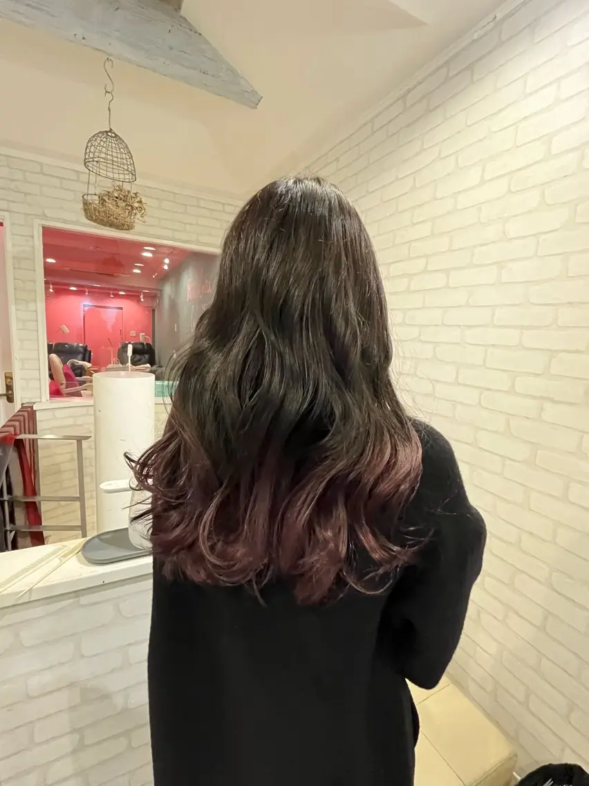 ロング カラー グラデーションカラー ヘアカラー 阿部 うららのマツエク・マツパデザイン