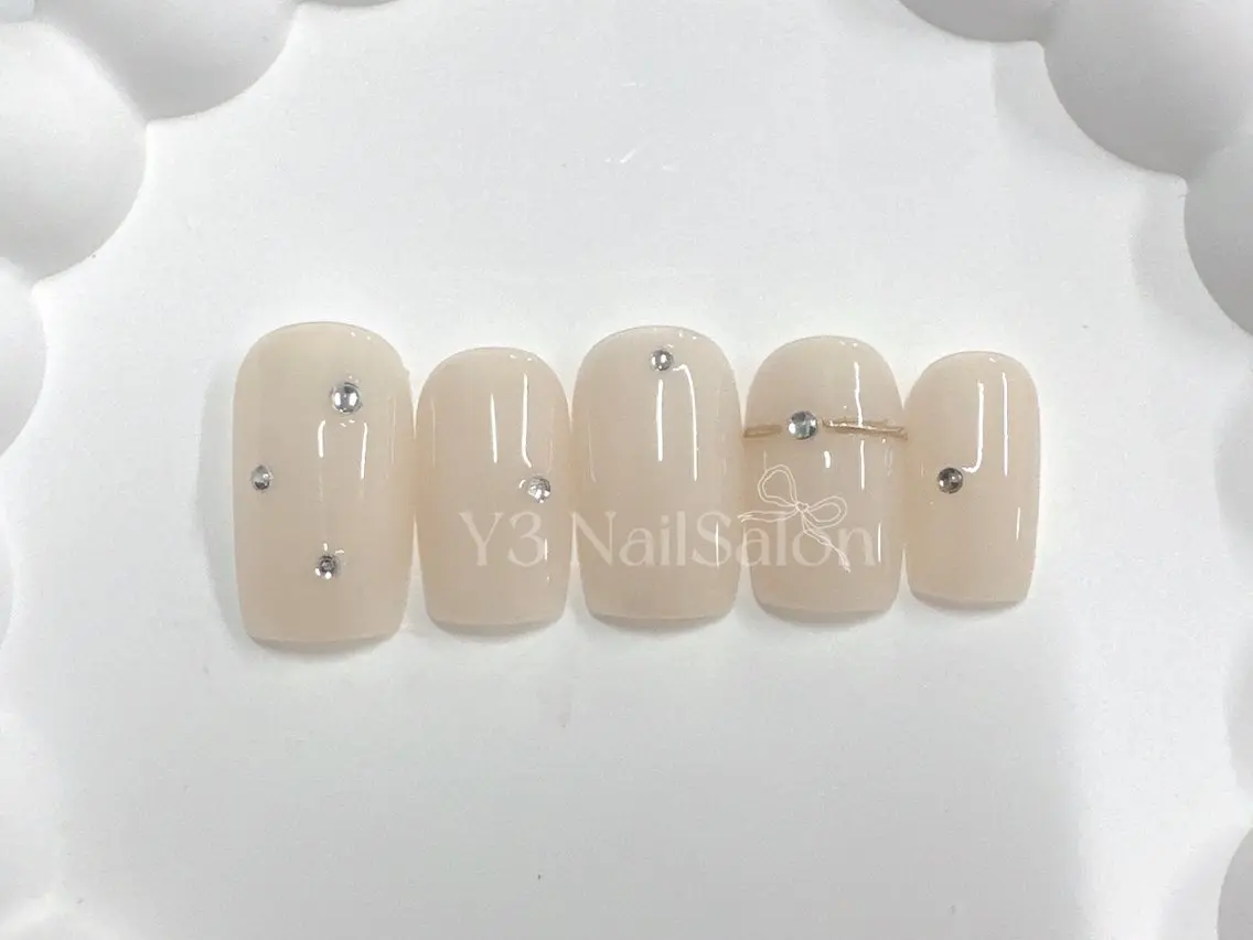 ネイル 入学式 オフィスネイル シンプルネイル 春ネイル ハンドネイル Y3 NailSalonのネイルデザイン