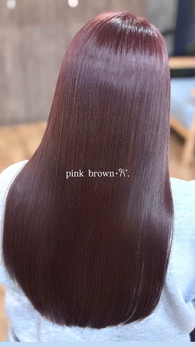 ロング カラー ヘアアレンジ ブラウンカラー ピンクカラー ピンクブラウン Sky Momoのヘアスタイル