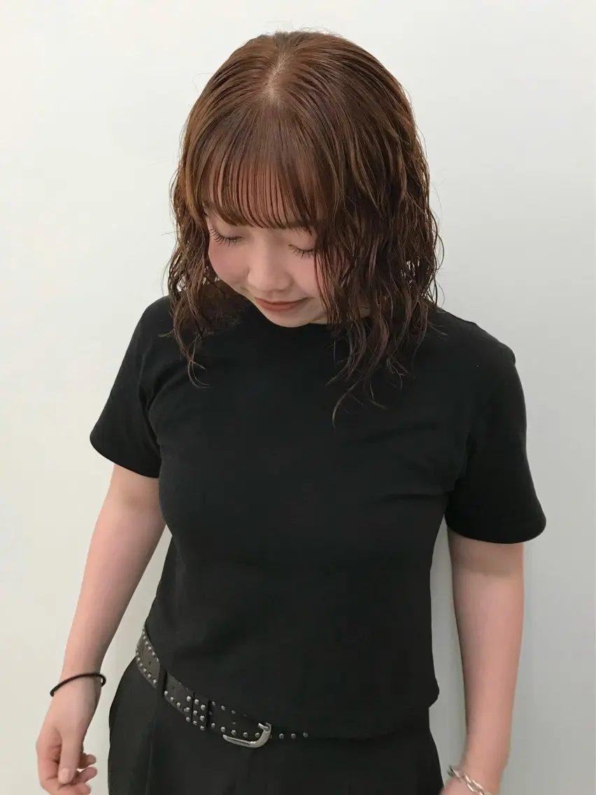 ミディアム カラー パーマ ヘアカラー 透明感艶カラー/ リュウジンキョウカのヘアスタイル