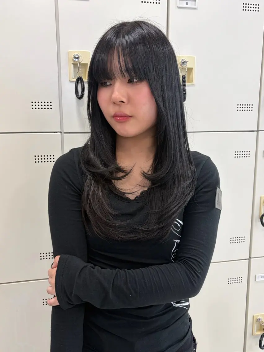 ロング カット ヘアカラー トリートメント mary💋寒色 カラー/layerのヘアスタイル