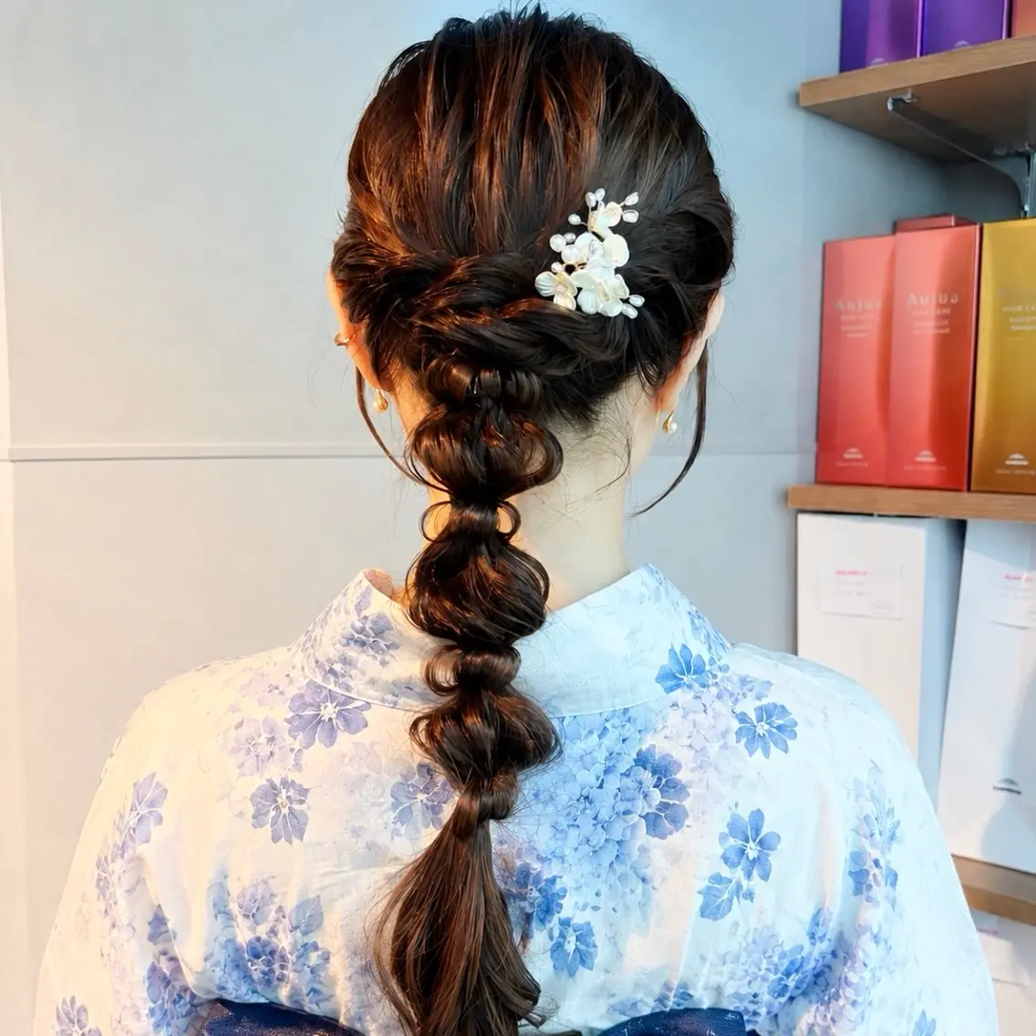 ロング ヘアアレンジ 浴衣 ヘアセット ブリーチ✨/似合わせ カラー🎀/Yuzuのヘアスタイル