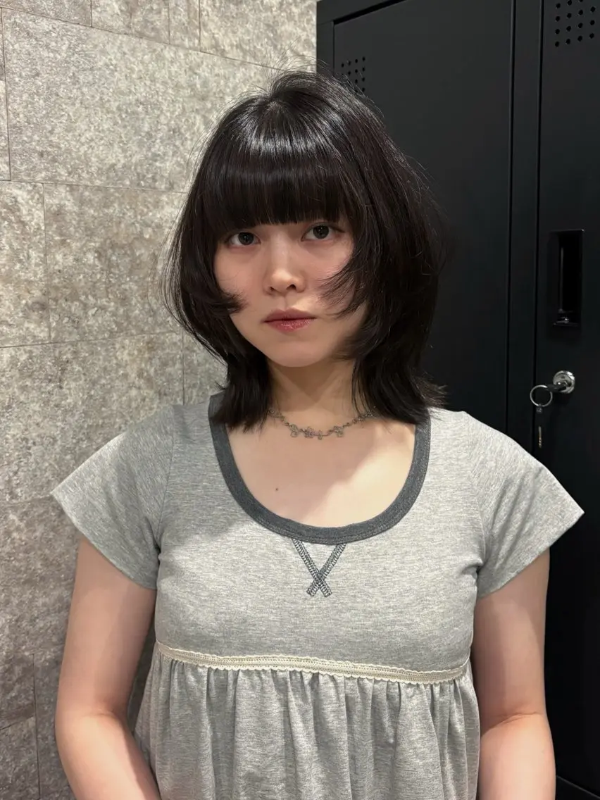 ミディアム くびれヘア くびれレイヤー レイヤーカット カット ヘアカラー トリートメント NIKO/名古屋/ 髪質改善/艶髪のヘアスタイル