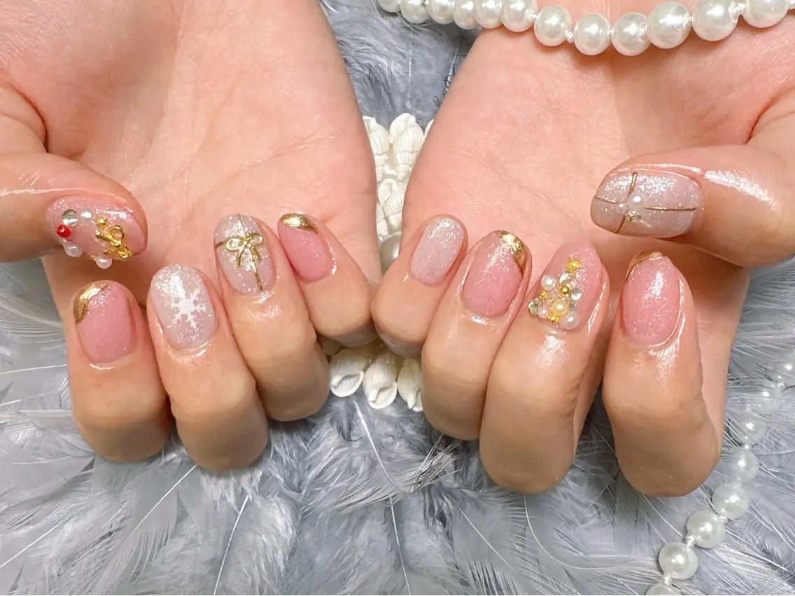 ネイル 持ち込み 冬ネイル クリスマス ハンドネイル Pretty Nail Salonのネイルデザイン