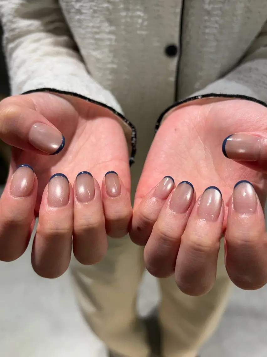 ネイル フレンチネイル ハンドネイル Miura.H 🦋🫧のネイルデザイン