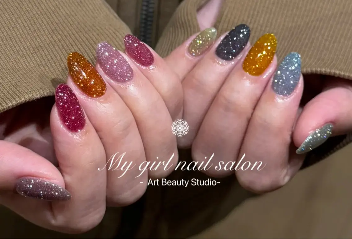 ネイル フラッシュネイル キラキラネイル My Girl nailsalonのネイルデザイン