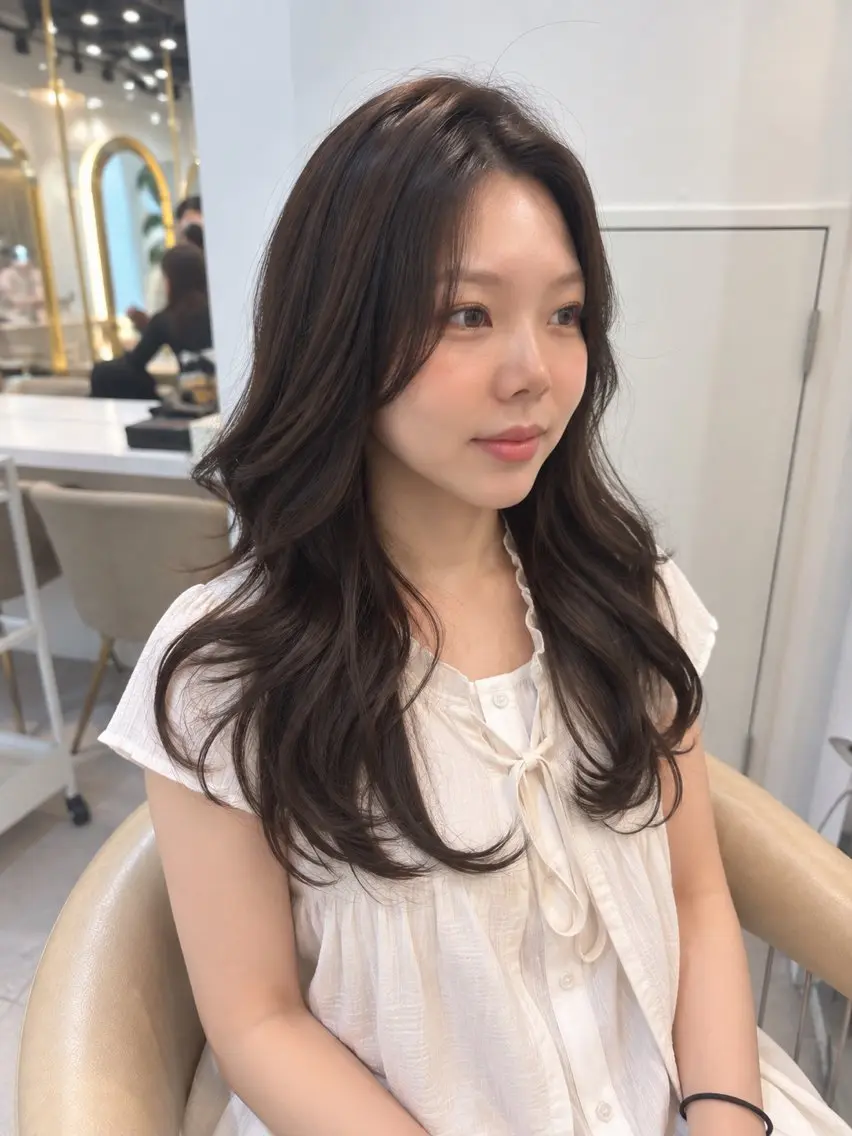 ロング カラー カット ヘアカラー トリートメント Akane レイヤー/艶カラーのヘアスタイル