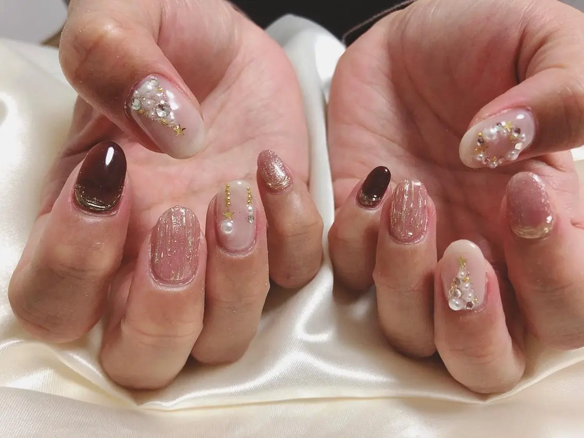 ネイル 冬ネイル クリスマス kiki nail &brow二子玉川のネイルデザイン