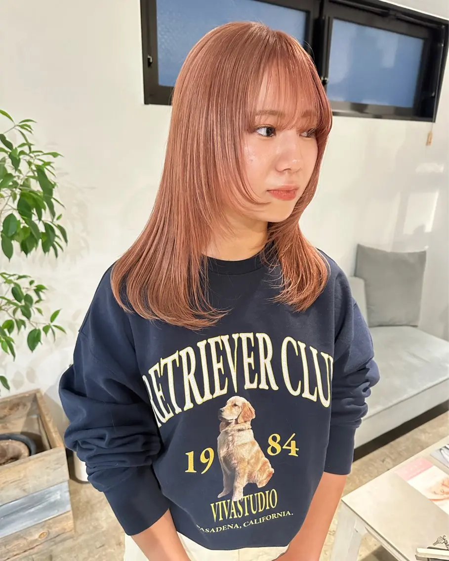 セミロング カラー カット ヘアカラー トリートメント ヘアセット ✨艶ブリーチカラー ✨四ノ宮裕己のヘアスタイル