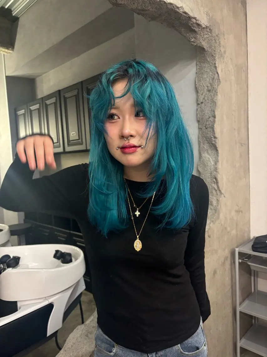 セミロング カラー ヘアカラー デザインカラー /rioのヘアスタイル