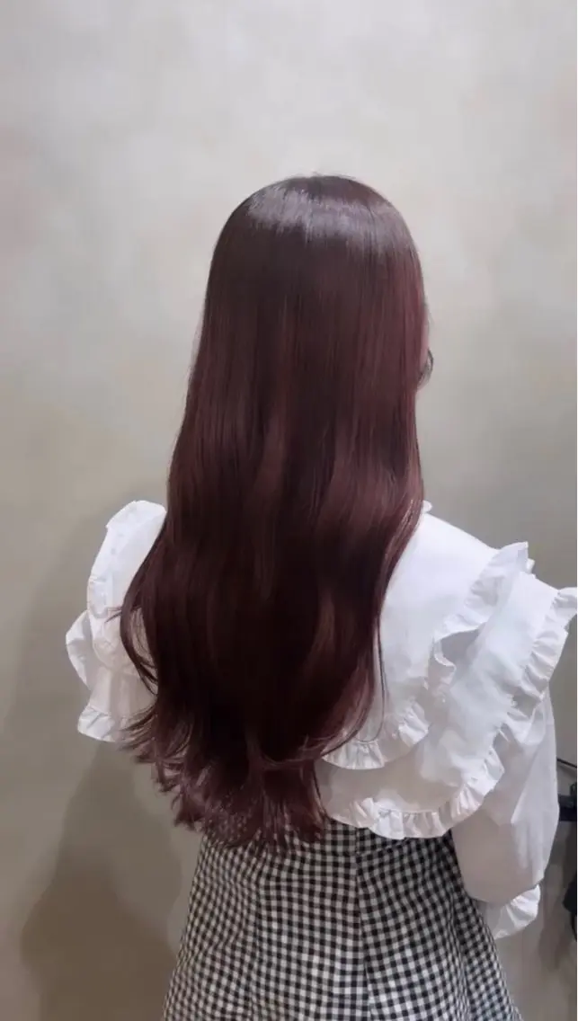ロング カラー ブリーチ ピンクカラー バイオレットカラー カット ヘアカラー トリートメント ROW町田★ 船木のヘアスタイル