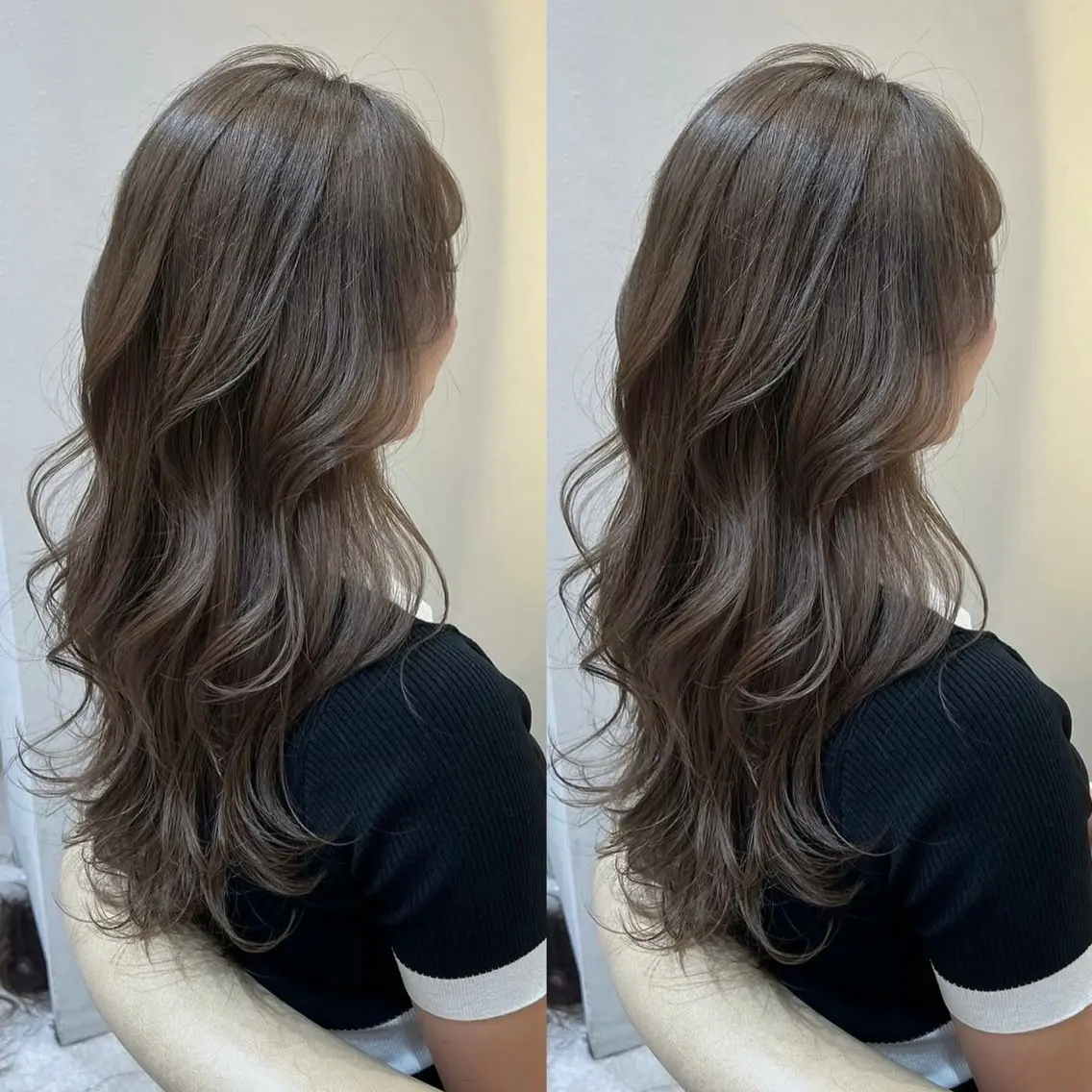 ロング カラー ダブルカラー グレージュ ヘアカラー 艶髪/ブリーチなし 透明感カラー/たくまのヘアスタイル